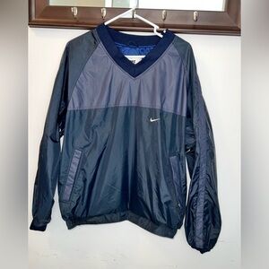 Vintage Unisex Nike Blue V-Neck Pullover Size Medium